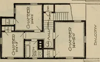 An illustration from Practical bungalows and cottages for town and country, perspective views and floor plans for three hundred low and medium priced houses and bungalows .. (1916)
