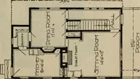An illustration from Practical bungalows and cottages for town and country, perspective views and floor plans for three hundred low and medium priced houses and bungalows .. (1916)
