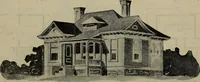 An illustration from Practical bungalows and cottages for town and country, perspective views and floor plans for three hundred low and medium priced houses and bungalows .. (1916)