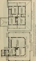 An illustration from Practical bungalows and cottages for town and country, perspective views and floor plans for three hundred low and medium priced houses and bungalows .. (1916)