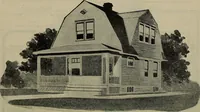 An illustration from Practical bungalows and cottages for town and country, perspective views and floor plans for three hundred low and medium priced houses and bungalows .. (1916)
