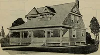 An illustration from Practical bungalows and cottages for town and country, perspective views and floor plans for three hundred low and medium priced houses and bungalows .. (1916)
