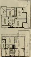 An illustration from Practical bungalows and cottages for town and country, perspective views and floor plans for three hundred low and medium priced houses and bungalows .. (1916)
