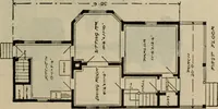 An illustration from Practical bungalows and cottages for town and country, perspective views and floor plans for three hundred low and medium priced houses and bungalows .. (1916)