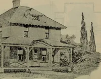 An illustration from Practical bungalows and cottages for town and country, perspective views and floor plans for three hundred low and medium priced houses and bungalows .. (1916)