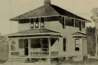 An illustration from Practical bungalows and cottages for town and country, perspective views and floor plans for three hundred low and medium priced houses and bungalows .. (1916)