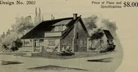 An illustration from Practical bungalows and cottages for town and country, perspective views and floor plans for three hundred low and medium priced houses and bungalows .. (1916)
