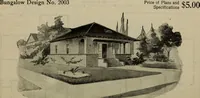 An illustration from Practical bungalows and cottages for town and country, perspective views and floor plans for three hundred low and medium priced houses and bungalows .. (1916)