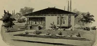 An illustration from Practical bungalows and cottages for town and country, perspective views and floor plans for three hundred low and medium priced houses and bungalows .. (1916)