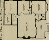 An illustration from Practical bungalows and cottages for town and country, perspective views and floor plans for three hundred low and medium priced houses and bungalows .. (1916)