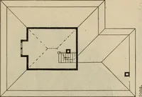 An illustration from Practical bungalows and cottages for town and country, perspective views and floor plans for three hundred low and medium priced houses and bungalows .. (1916)