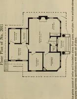 An illustration from Practical bungalows and cottages for town and country, perspective views and floor plans for three hundred low and medium priced houses and bungalows .. (1916)
