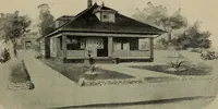 An illustration from Practical bungalows and cottages for town and country, perspective views and floor plans for three hundred low and medium priced houses and bungalows .. (1916)