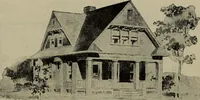 An illustration from Practical bungalows and cottages for town and country, perspective views and floor plans for three hundred low and medium priced houses and bungalows .. (1916)