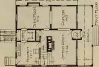 An illustration from Practical bungalows and cottages for town and country, perspective views and floor plans for three hundred low and medium priced houses and bungalows .. (1916)