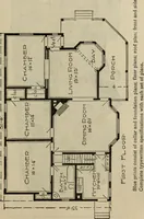 An illustration from Practical bungalows and cottages for town and country, perspective views and floor plans for three hundred low and medium priced houses and bungalows .. (1916)