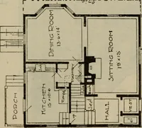 Picture 349 of 721 from Practical bungalows and cottages for town and country, perspective views and floor plans for three hundred low and medium priced houses and bungalows .. (1916), leaf 292