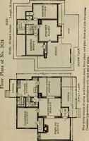 An illustration from Practical bungalows and cottages for town and country, perspective views and floor plans for three hundred low and medium priced houses and bungalows .. (1916)