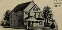 An illustration from Practical bungalows and cottages for town and country, perspective views and floor plans for three hundred low and medium priced houses and bungalows .. (1916)