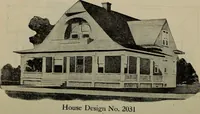An illustration from Practical bungalows and cottages for town and country, perspective views and floor plans for three hundred low and medium priced houses and bungalows .. (1916)