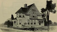 An illustration from Practical bungalows and cottages for town and country, perspective views and floor plans for three hundred low and medium priced houses and bungalows .. (1916)