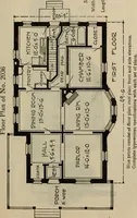 An illustration from Practical bungalows and cottages for town and country, perspective views and floor plans for three hundred low and medium priced houses and bungalows .. (1916)