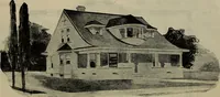 An illustration from Practical bungalows and cottages for town and country, perspective views and floor plans for three hundred low and medium priced houses and bungalows .. (1916)