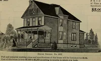 An illustration from Practical bungalows and cottages for town and country, perspective views and floor plans for three hundred low and medium priced houses and bungalows .. (1916)