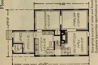 An illustration from Practical bungalows and cottages for town and country, perspective views and floor plans for three hundred low and medium priced houses and bungalows .. (1916)