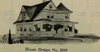 An illustration from Practical bungalows and cottages for town and country, perspective views and floor plans for three hundred low and medium priced houses and bungalows .. (1916)