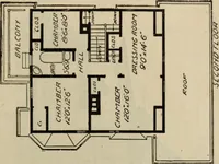 An illustration from Practical bungalows and cottages for town and country, perspective views and floor plans for three hundred low and medium priced houses and bungalows .. (1916)