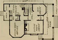 An illustration from Practical bungalows and cottages for town and country, perspective views and floor plans for three hundred low and medium priced houses and bungalows .. (1916)
