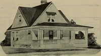 An illustration from Practical bungalows and cottages for town and country, perspective views and floor plans for three hundred low and medium priced houses and bungalows .. (1916)