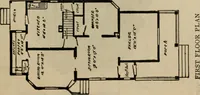 An illustration from Practical bungalows and cottages for town and country, perspective views and floor plans for three hundred low and medium priced houses and bungalows .. (1916)