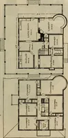 An illustration from Practical bungalows and cottages for town and country, perspective views and floor plans for three hundred low and medium priced houses and bungalows .. (1916)
