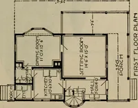 Picture 442 of 721 from Practical bungalows and cottages for town and country, perspective views and floor plans for three hundred low and medium priced houses and bungalows .. (1916), leaf 364
