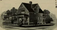 An illustration from Practical bungalows and cottages for town and country, perspective views and floor plans for three hundred low and medium priced houses and bungalows .. (1916)