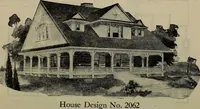 An illustration from Practical bungalows and cottages for town and country, perspective views and floor plans for three hundred low and medium priced houses and bungalows .. (1916)