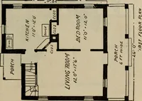 An illustration from Practical bungalows and cottages for town and country, perspective views and floor plans for three hundred low and medium priced houses and bungalows .. (1916)