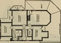 An illustration from Practical bungalows and cottages for town and country, perspective views and floor plans for three hundred low and medium priced houses and bungalows .. (1916)