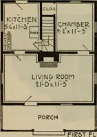 An illustration from Practical bungalows and cottages for town and country, perspective views and floor plans for three hundred low and medium priced houses and bungalows .. (1916)