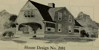 An illustration from Practical bungalows and cottages for town and country, perspective views and floor plans for three hundred low and medium priced houses and bungalows .. (1916)