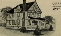 An illustration from Practical bungalows and cottages for town and country, perspective views and floor plans for three hundred low and medium priced houses and bungalows .. (1916)