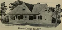 An illustration from Practical bungalows and cottages for town and country, perspective views and floor plans for three hundred low and medium priced houses and bungalows .. (1916)