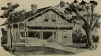 An illustration from Practical bungalows and cottages for town and country, perspective views and floor plans for three hundred low and medium priced houses and bungalows .. (1916)