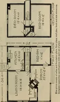 An illustration from Practical bungalows and cottages for town and country, perspective views and floor plans for three hundred low and medium priced houses and bungalows .. (1916)
