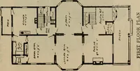 An illustration from Practical bungalows and cottages for town and country, perspective views and floor plans for three hundred low and medium priced houses and bungalows .. (1916)