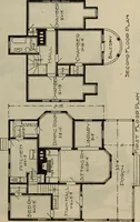 An illustration from Practical bungalows and cottages for town and country, perspective views and floor plans for three hundred low and medium priced houses and bungalows .. (1916)