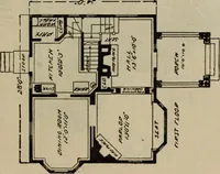 An illustration from Practical bungalows and cottages for town and country, perspective views and floor plans for three hundred low and medium priced houses and bungalows .. (1916)