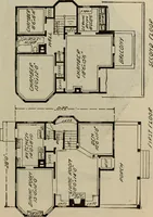 An illustration from Practical bungalows and cottages for town and country, perspective views and floor plans for three hundred low and medium priced houses and bungalows .. (1916)